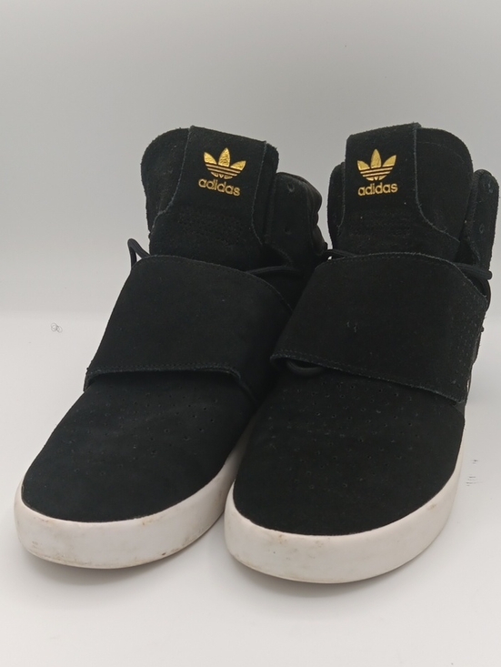 adidas Other - adidas Black Suede Mid-Top Sneakers with Gold Trefoil. Size 7
